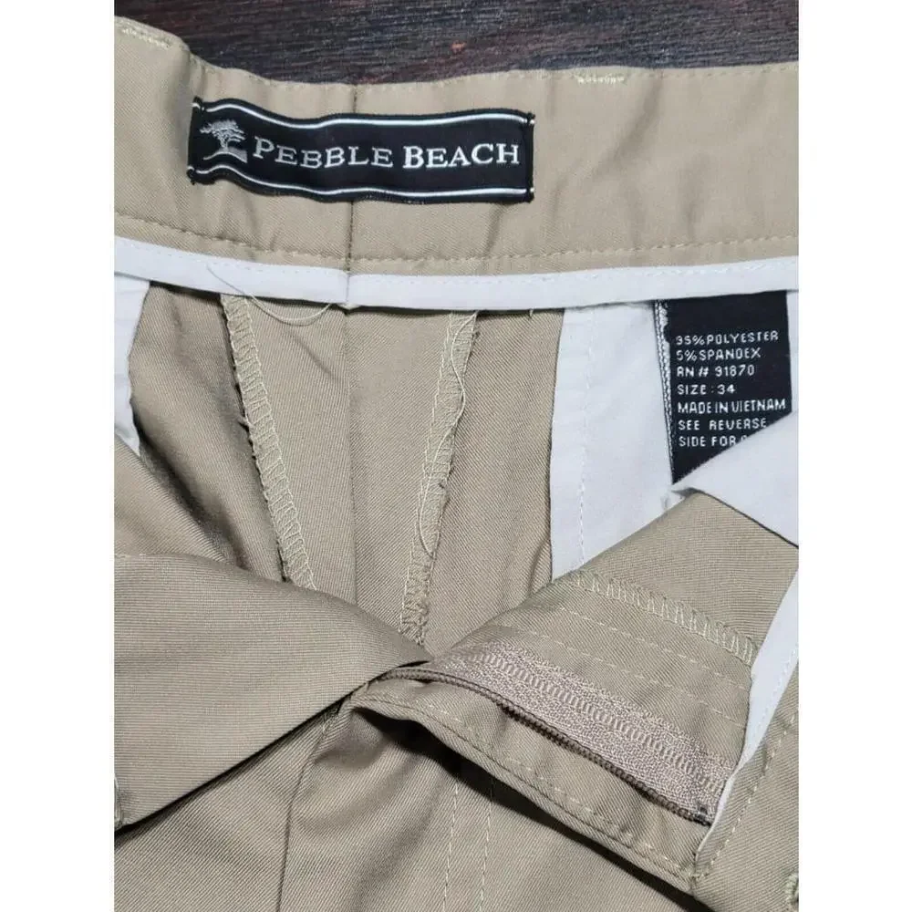 Pebble Beach Performance Shorts Men's 34 Golf Flat Front Casual Pockets